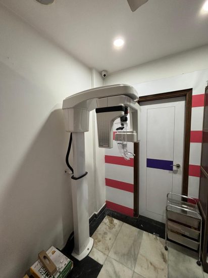 Dental X-ray machine in a clinic.